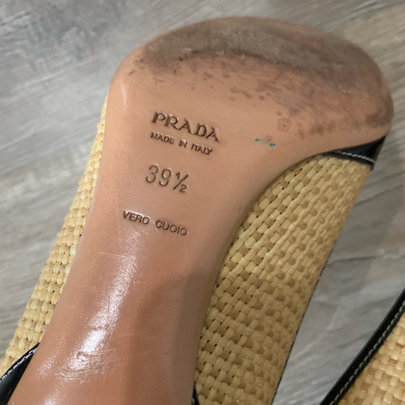 Prada Cap Toe Raffia Heel - Picture 4 of 8